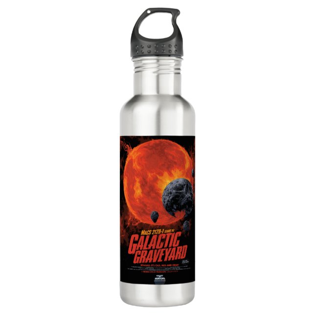 Space Graveyard Skull Halloween Galaxy of Horrors 710 Ml Water Bottle (Front)
