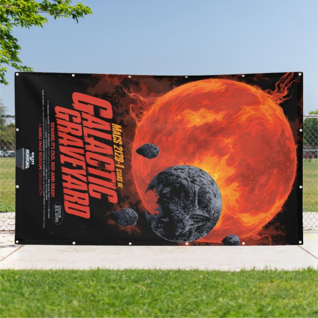Space Graveyard Skull Halloween Galaxy of Horrors Banner (Outside)