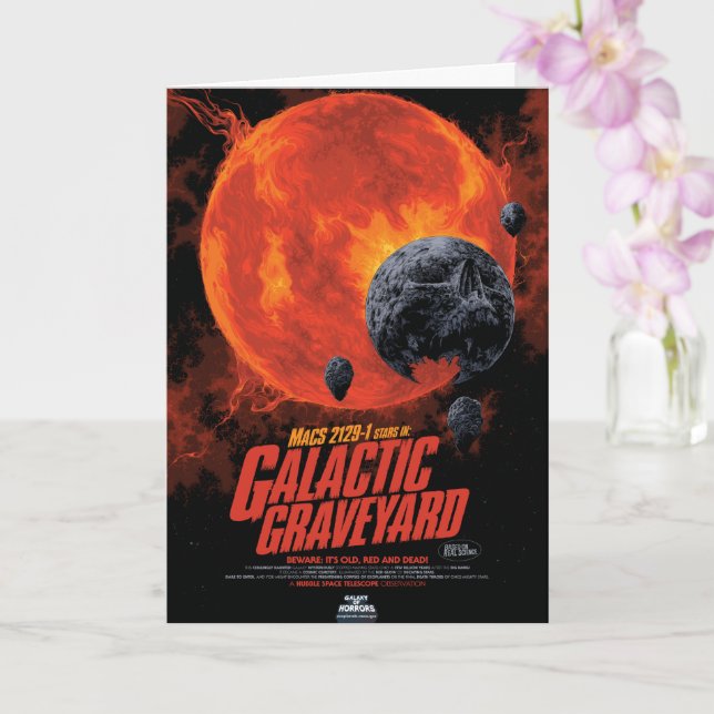 Space Graveyard Skull Halloween Galaxy of Horrors Card (Orchid)