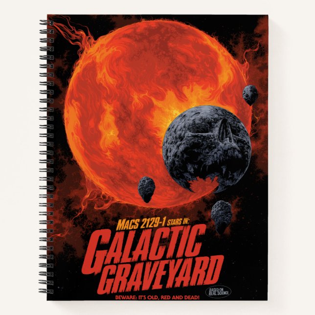 Space Graveyard Skull Halloween Galaxy of Horrors Notebook (Front)