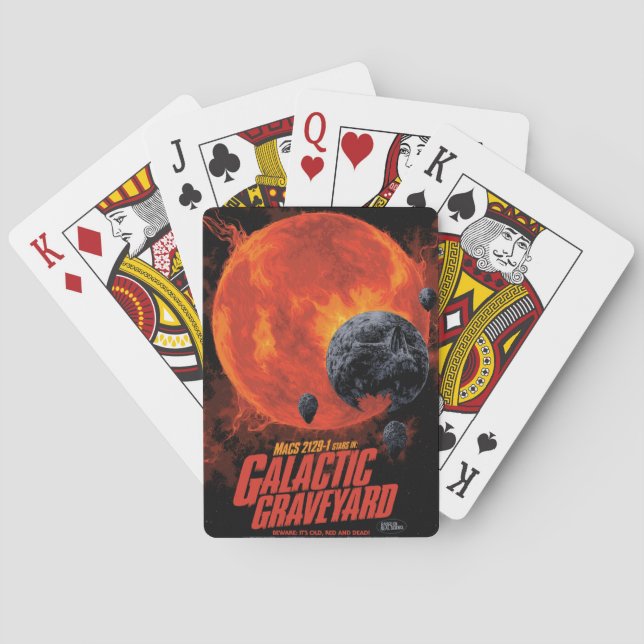 Space Graveyard Skull Halloween Galaxy of Horrors Playing Cards (Back)