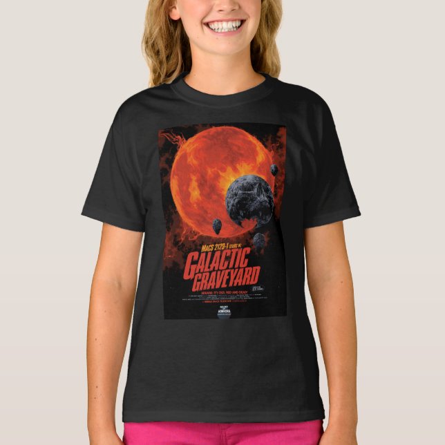 Space Graveyard Skull Halloween Galaxy of Horrors T-Shirt (Front)