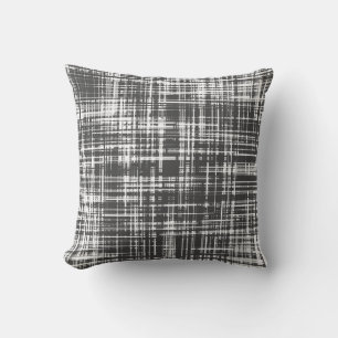 Space Grey Contemporary Abstract Stripe Pattern Cushion