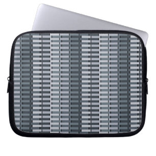 Space Grey Contemporary Abstract Stripe Pattern Laptop Sleeve
