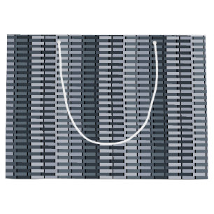 Space Grey Contemporary Abstract Stripe Pattern Large Gift Bag