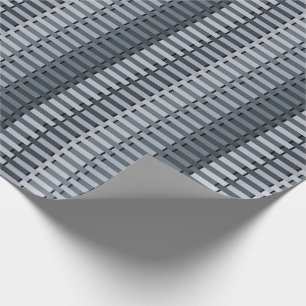 Space Grey Contemporary Stripe Pattern Wrapping Paper