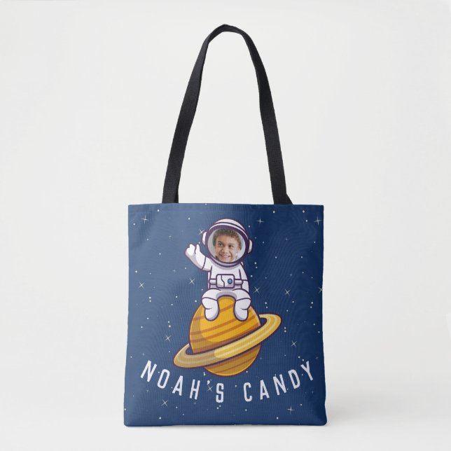 Space Halloween Bag - Custom Safety Info and Photo (Front)