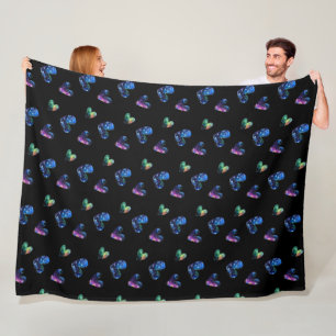 Space Hearts Fleece Blanket