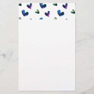 Space Hearts Stationery