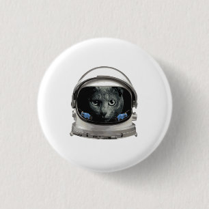 Space Helmet Astronaut Cat 3 Cm Round Badge