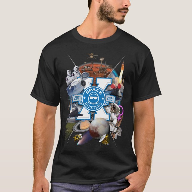 Space Hipsters® X Collage T-Shirt - Men's (Black) (Front)