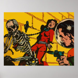 Space Horror - Vintage Science Fiction Comic Art Poster