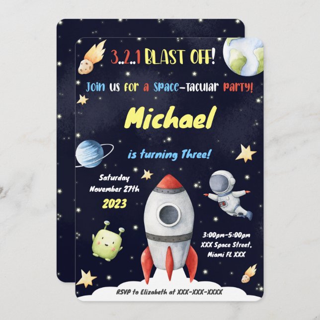 Space Invitations (Front/Back)