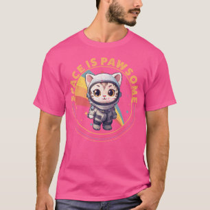 Space Is Pawsome Astronaut Cat Pun Astronomy Kitty T-Shirt