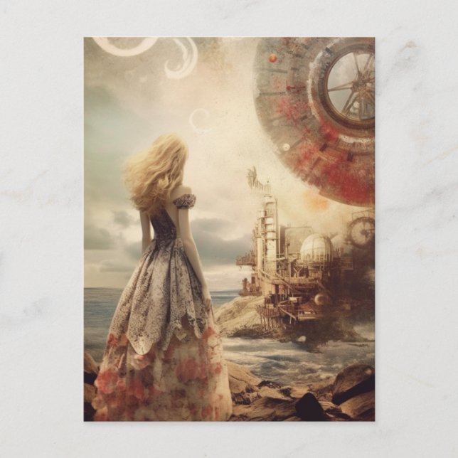 Space Island on Another Planet Postcard (Front)