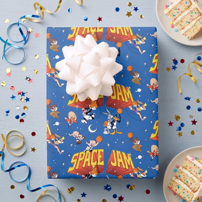 SPACE JAM™ TUNE SQUAD™ Outter Space Pattern Wrapping Paper Sheet (Simulated wrapping paper on gift)