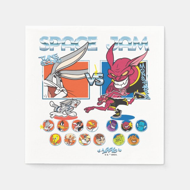 SPACE JAM™ TUNE SQUAD™ VS Monstars Roster Graphic Napkin (Front)