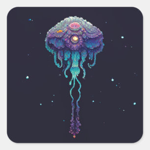 Space Jellyfish Square Sticker