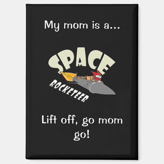 Space journey of a rocketeer  magnet (Front)