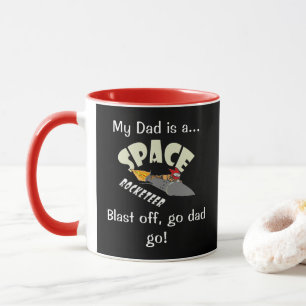 Space journey of a rocketeer mug