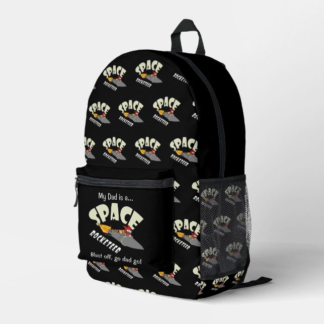 Space journey of a rocketeer  printed backpack (Back Corner Right)