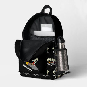 Space journey of a rocketeer  printed backpack
