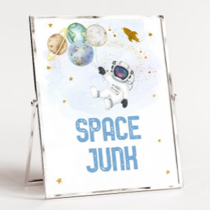 Space Junk Astronaut Space Birthday Snack Sign