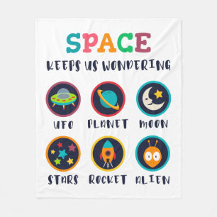 Space keeps us wondering fleece blanket