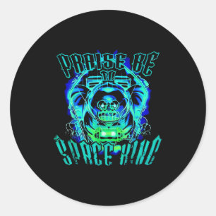 Space King Praise Be Funny Classic Round Sticker