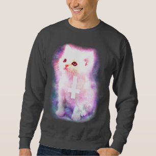 Space Kitten With Inverted cross Sweatshirt