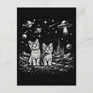 Space Kittens Cats in Cosmos Postcard