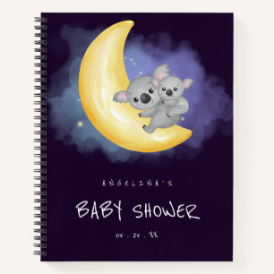 Space Koala Baby Shower Gift List Notebook