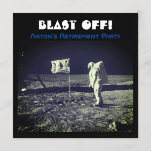 Space Landing Astronaut Moonwalk Invitation