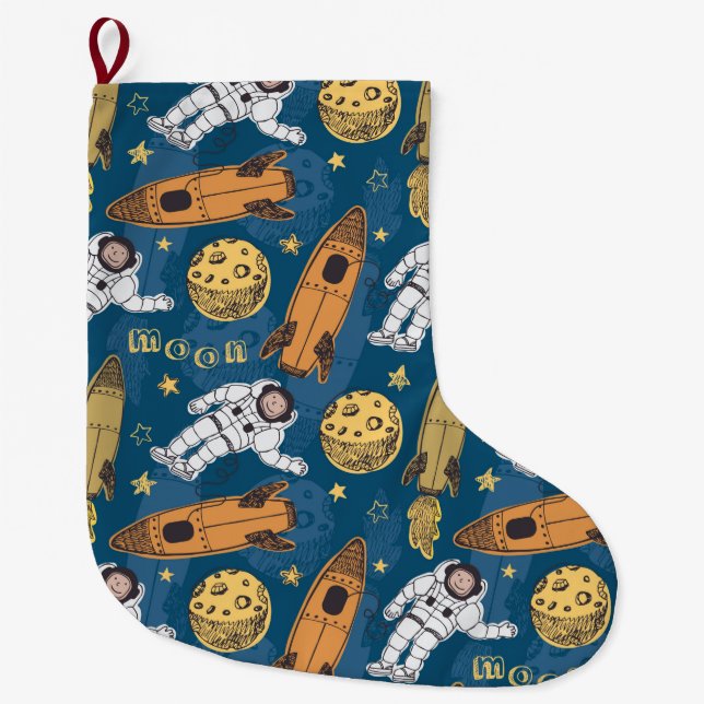 Space Large Christmas Stocking (Front)