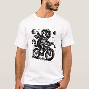 Space Lemur Astronaut Riding Bicycle - Madagascar T-Shirt