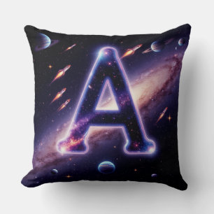 🚀 Space Letter A Galaxy Planets Stars Kids 🚀 Cushion