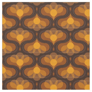 Space Lily Mustard Print Fabric
