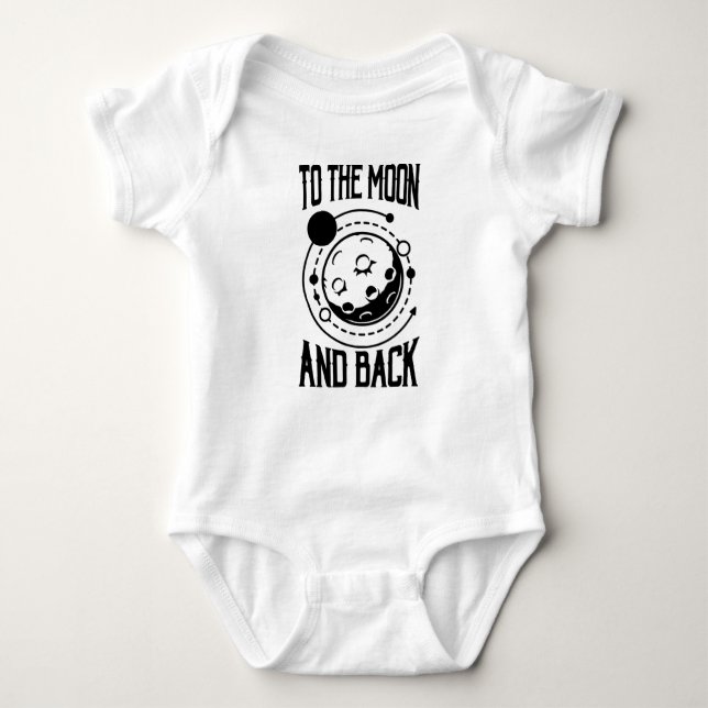 Space Lover Adult Astronomy Hobby To the Moon and Baby Bodysuit (Front)