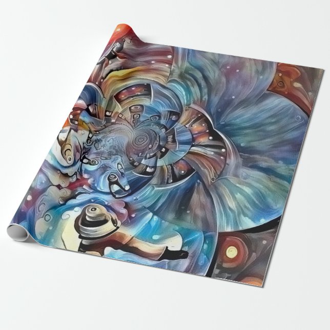Space Magic Wrapping Paper (Unrolled)