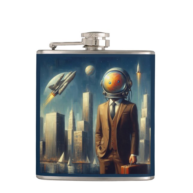 Space man hip flask (Front)