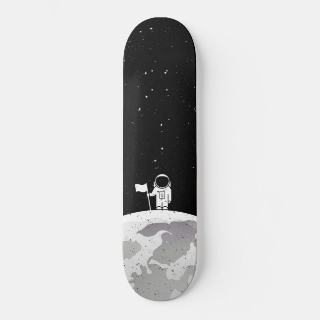 Space Man Journey Moon Element Skateboard (Front)