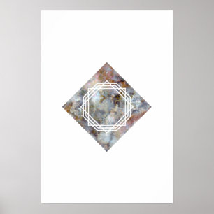 Space Marble Geometric Poster