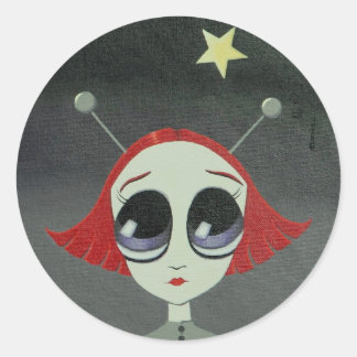 space melt round sticker