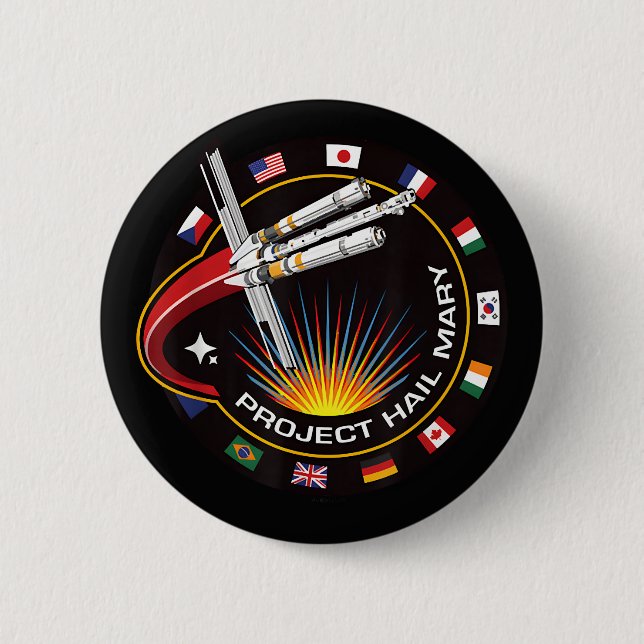 Space Mission Patch 6 Cm Round Badge (Front)