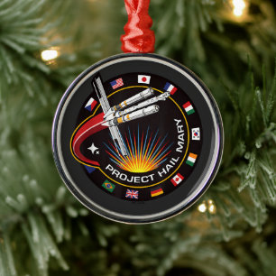 Space Mission Patch Metal Tree Decoration