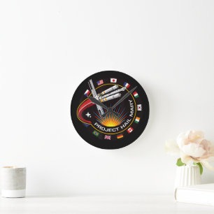 Space Mission Patch Round Clock