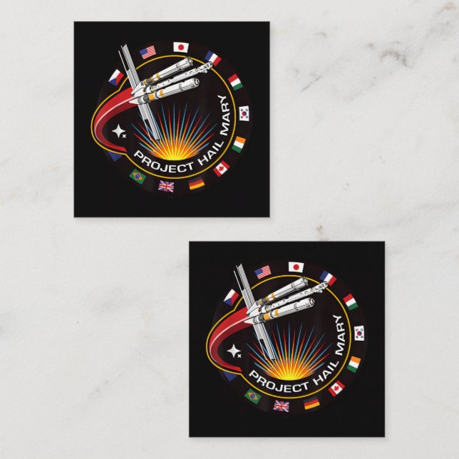 Space Mission Patch Square Business Card (Front/Back)