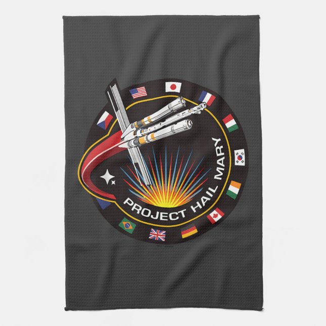 Space Mission Patch Tea Towel (Vertical)