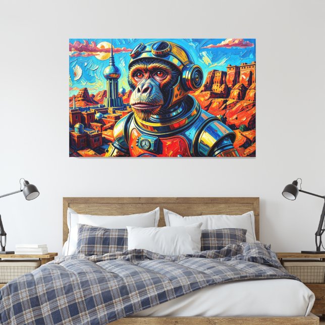 SPACE MONKEY-7 CANVAS PRINT (Insitu(Bedroom))