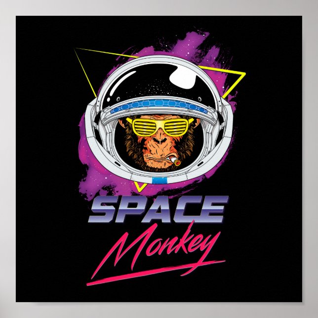 Space Monkey 80s Poster (Front)